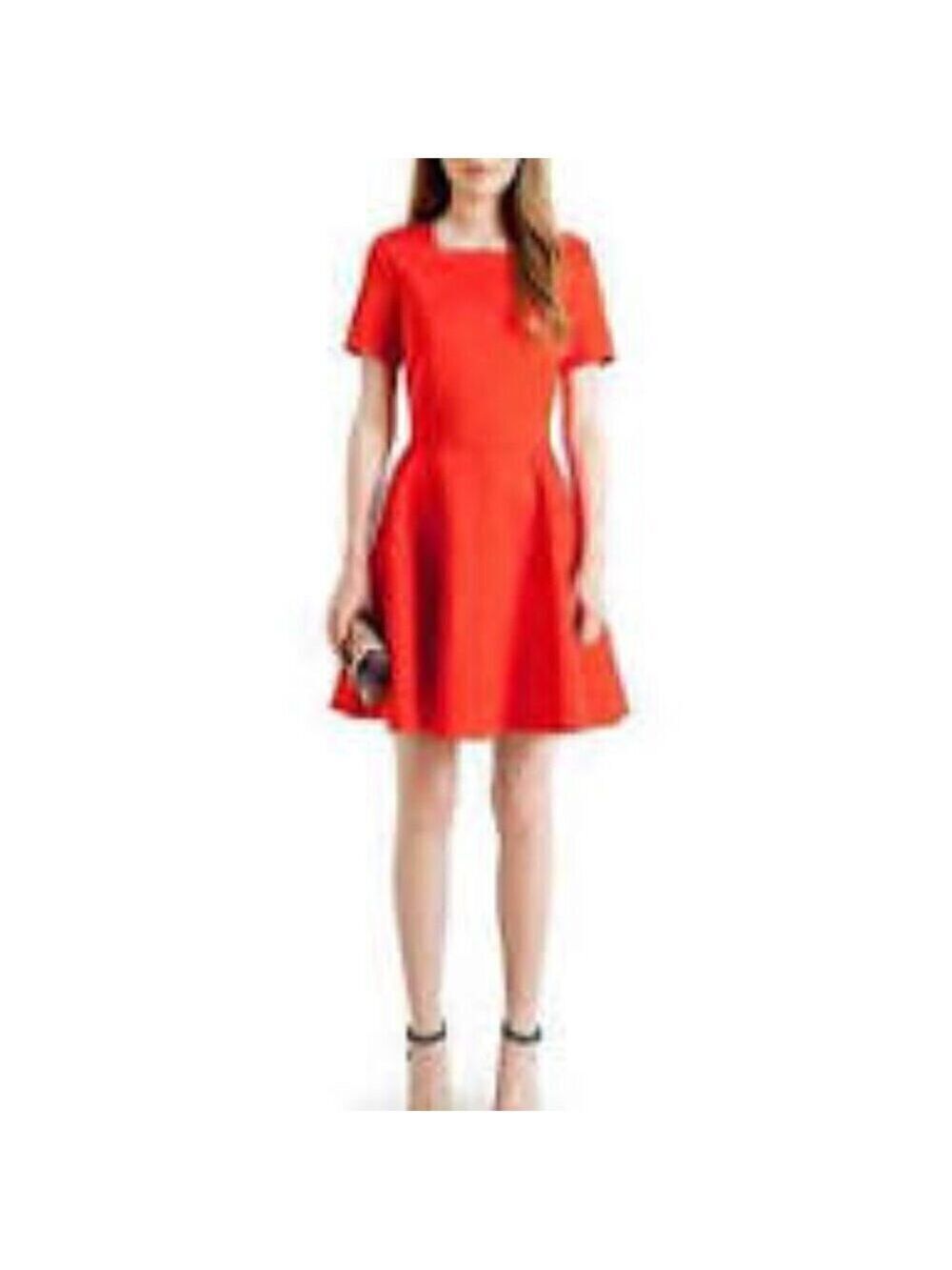 Ted Baker Meddie Red/Orange Fit & Flare Full Circle Skater Mini Dress Size 2